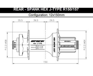 Spank Hex Drive 102T Rear Hub 12x150/157mm 11/12-speed SRAM XD