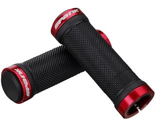 Spank Spoon Grom Lock-On Grips with Plastic End Plug Kids Black/Red
