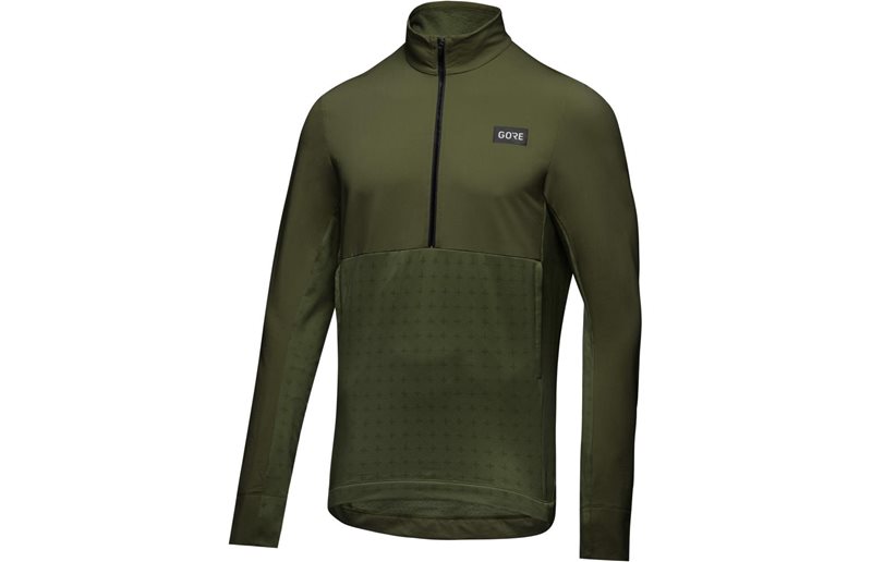 GORE WEAR TrailKPR Hybrid Halfzip Longsleeve Shirt Men Utility Green