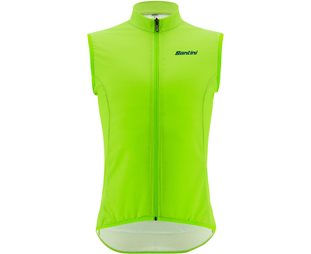 Santini Nebula Wind Vest with Back Pockets Men Green Fluo