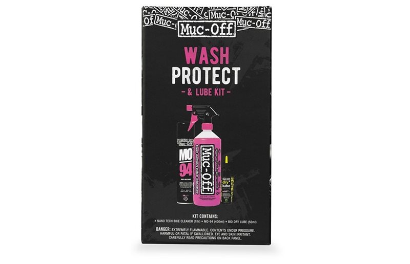 Pyörän pesusetti Muc-Off Bicycle Clean, Protect & Dry Lube Kit sis. Pesuaine, Yleissuihke, Ketjuöljy Kuiva