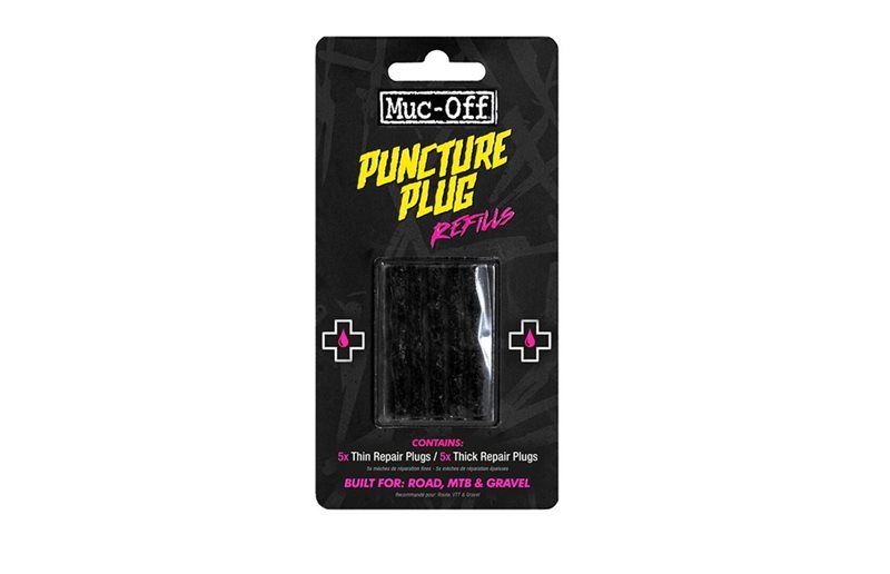 Tubeless paikkanauhat Muc-Off Puncture Plugs Refill Pack sis. 5kpl ohutta & 5kpl paksua tubeless-plugia