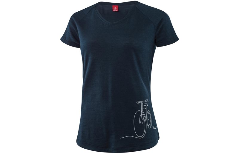 Löffler Merino-Tencel Print Bike Shirt Women Dark Blue