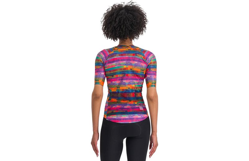 Sportful Naisten pyöräilypaita Glitch Bomber Jersey Women Multicolor Pink