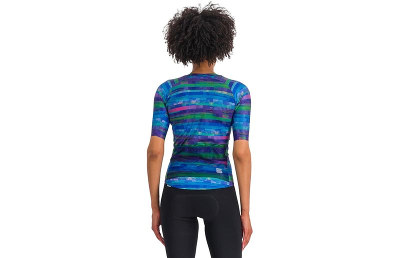 Sportful Naisten pyöräilypaita Glitch Bomber Jersey Women Multicolor Blue