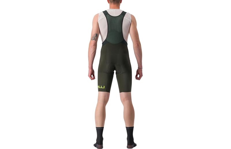 Castelli Pyöräilyshortsit Premio Black Limited Edition Bib Shorts Men Deep Green/Electric Lime