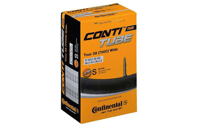 Continental Pyöränsisäkumi Tour Tube Wide 47/62-622 Kilpaventtiili 42 mm
