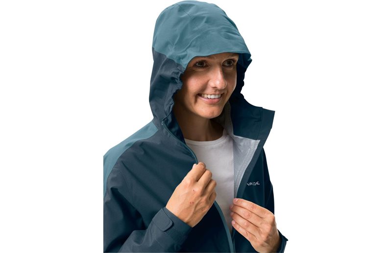 VAUDE Naisten pyöräilytakki Moab II Rain Jacket Women Dark Sea Uni