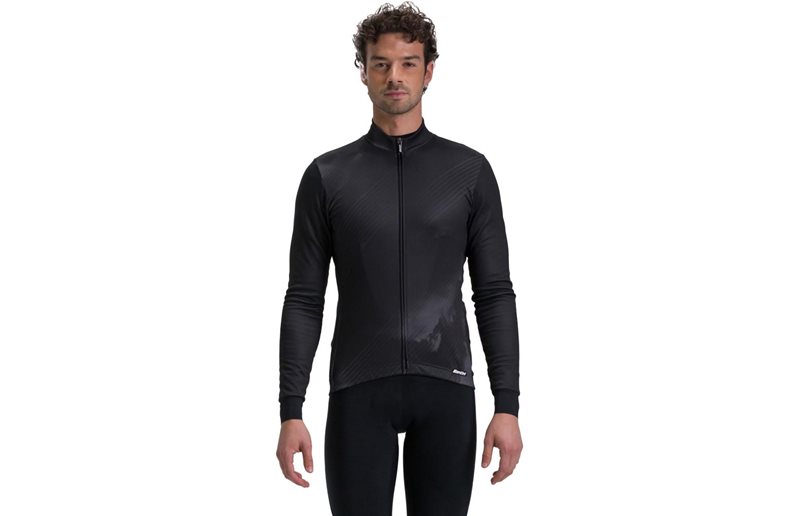 Santini Pure Dye Thermal Jersey Men Nero