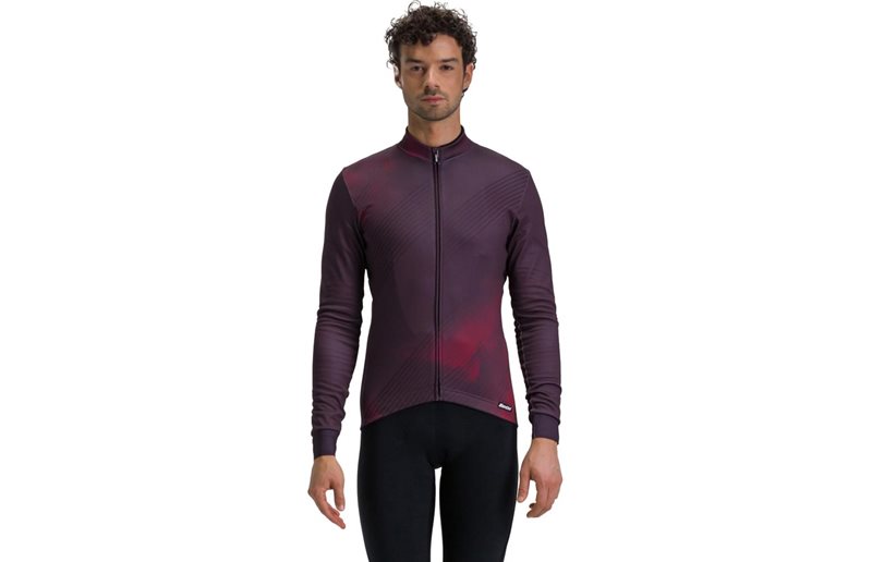 Santini Pure Dye Thermal Jersey Men Burgundy