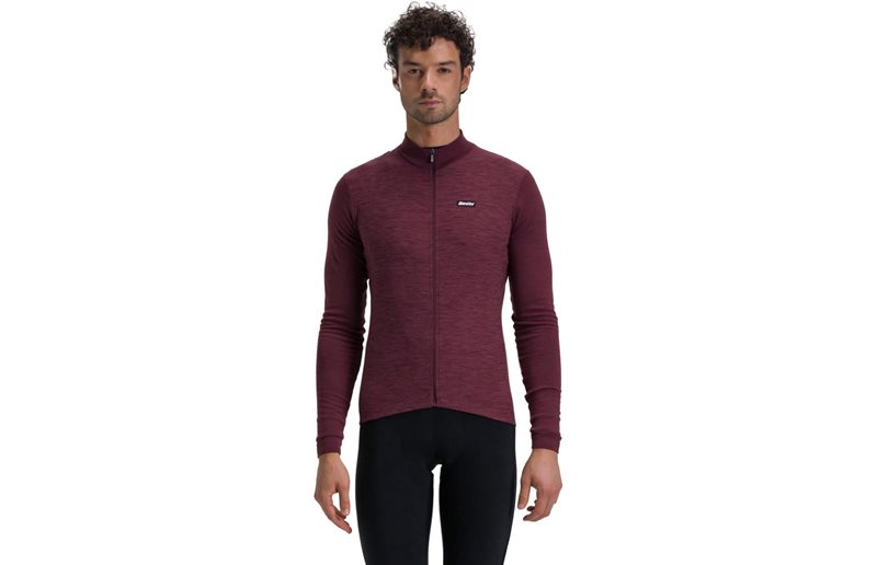 Santini Pure Thermal Jersey Men Burgundy