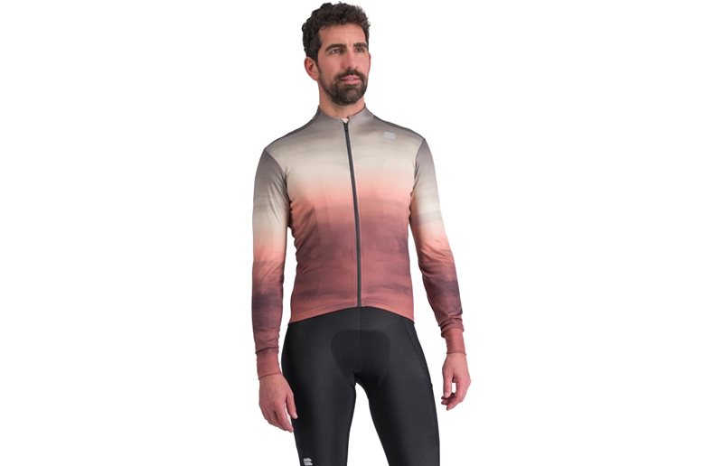 Sportful Flow Supergiara LS Thermal Jersey Men Dusty Red Olive Green