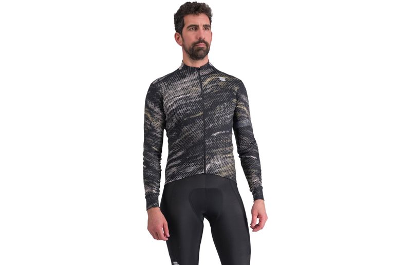 Sportful Cliff Supergiara LS Thermal Jersey Men Black Olive Green Cement