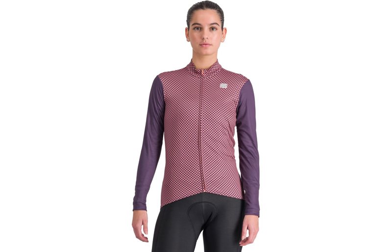 Sportful Checkmate LS Thermal Jersey Women Nightshade Dusty Red