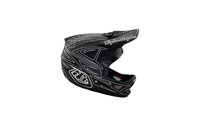 Troy Lee Designs D3 Fiberlite Helmet Spiderstripe Black