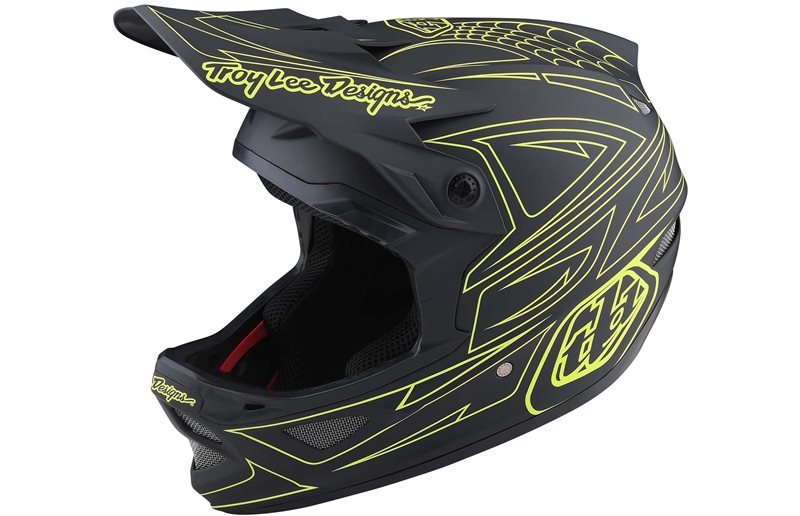 Full Face kypärä Troy Lee Designs D3 Fiberlite Helmet Spiderstripe Blue