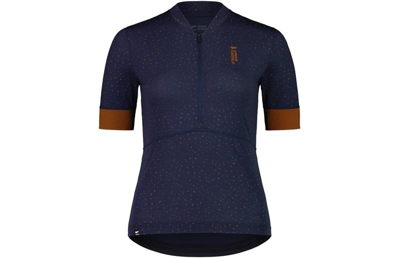 Mons Royale Naisten pyöräilypaita Cadence Half Zip Shirt Women Midnight Terrazzo