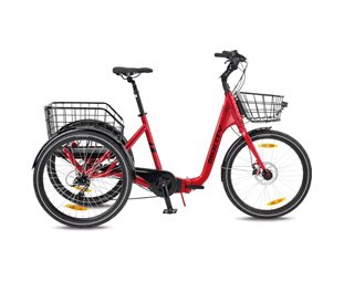Kolmipyöräinen sähköpyörä Monty Tricycle Rocket 24 Red/Silver/Red