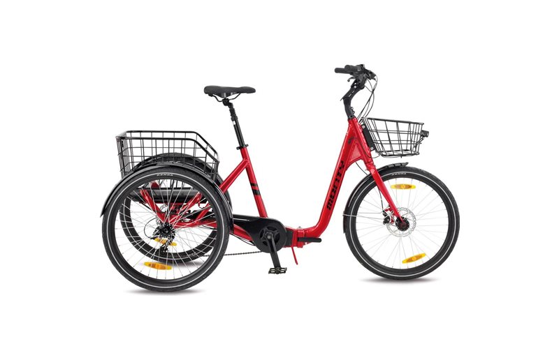 Kolmipyöräinen sähköpyörä Monty Tricycle Rocket 24 Red/Silver/Red
