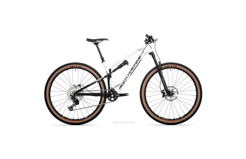 Fulldempet MTB Rock Machine Blizzard XCM 70-29 Gloss White/Black/Silver
