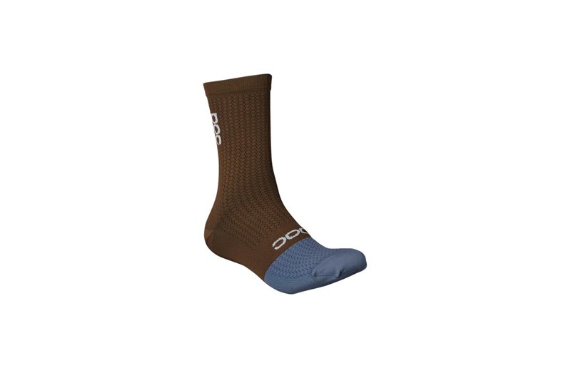 Poc Sykkelsokker Flair Sock Mid Jasper Brown/Calcite Blue