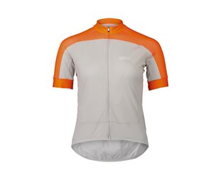 POC Naisten pyöräilypaita Essential Road Logo Zink Orange/Granite Grey