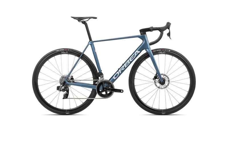 Maantiepyörä Orbea Orca M31eTEAM Slate Blue-Halo Silver Matt