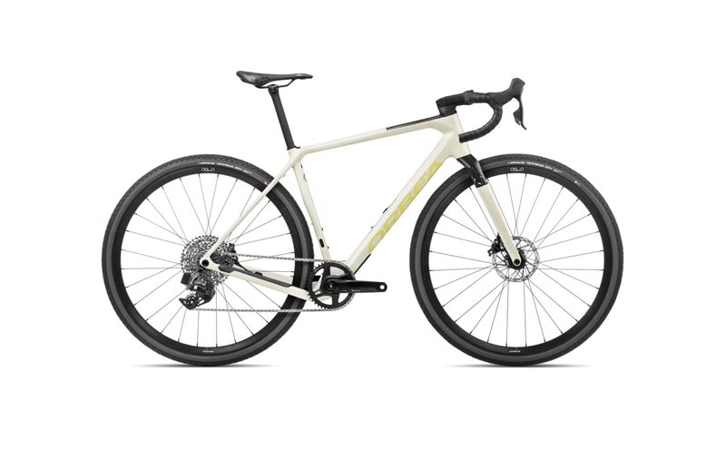 Orbea Gravel Bike Terra M31eteam 1x Ivory White-Spicy Lime Gloss (IVORY WHITE-SPICY LIME GLOSS/L)