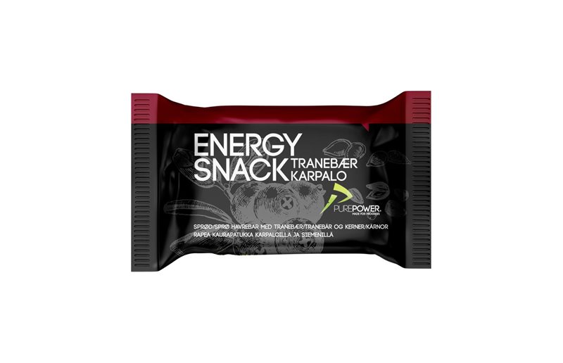 Energi Bar PurePower Energy Snack 60 g tranebær
