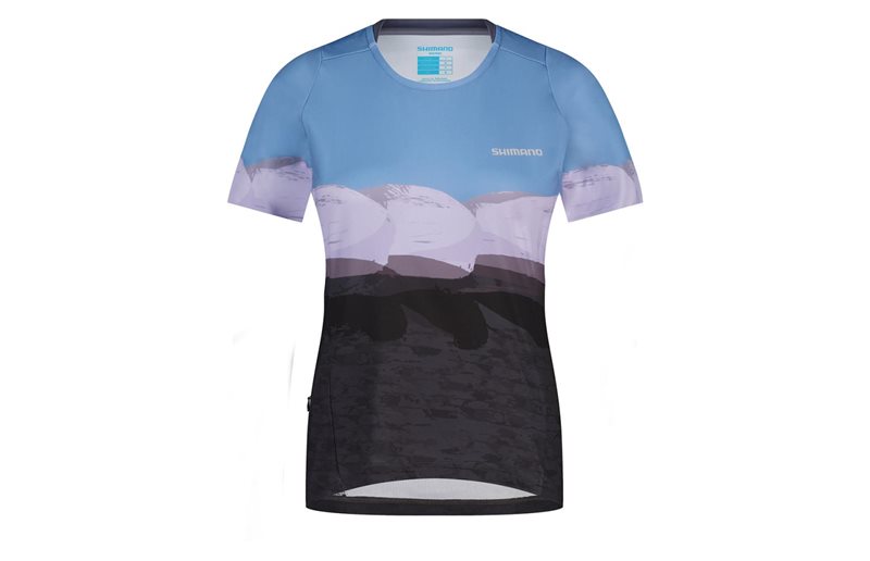 Shimano Naisten pyöräilypaita Foresta Maya SS Jersey Violetti/Aprikoosi