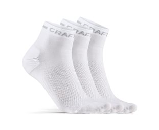 Craft Löparstrumpor Core Dry Mid 3-Pack Sock White