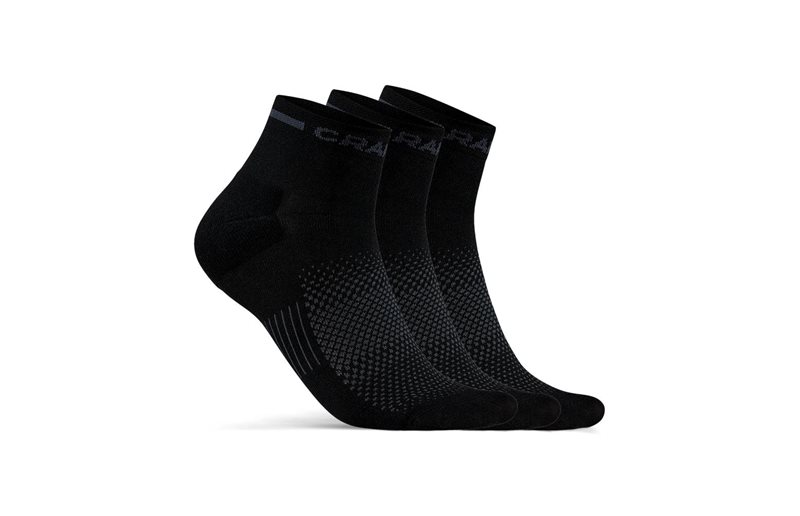 Craft Löparstrumpor Core Dry Mid 3-Pack Sock Black