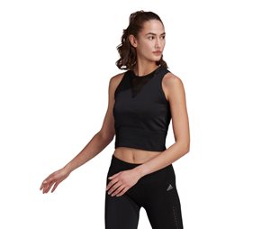 Adidas Löparlinne Aeroknit Crop Top Black Dam