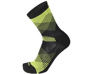 Mico Lightweight Extra Dry Run Crew Socks Black/Yellow