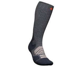 Bauerfeind Löparstrumpor Outdoor Merino Compression Socks High Cut Lava Grey