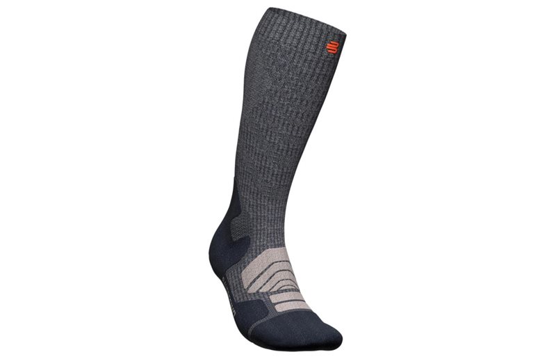 Bauerfeind Löparstrumpor Outdoor Merino Compression Socks High Cut Lava Grey