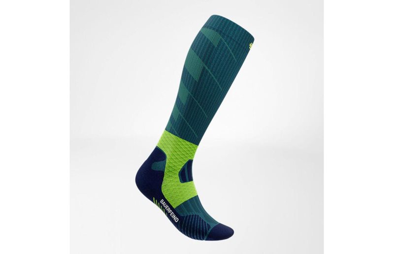 Bauerfeind Löparstrumpor Trail Run Compression Socks High Cut Teal