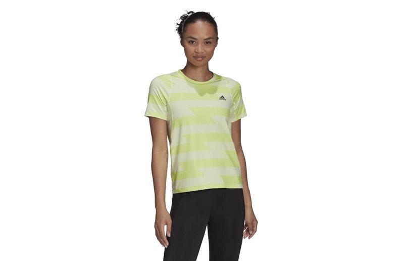 Adidas Löpartröja Rn Fast Aop T-Shirt Almost Lime/Pulse Lime Dam