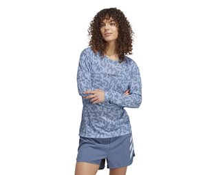 Adidas Löpartröja Trail Long Sleeve Gfx Blue Dawn Dam