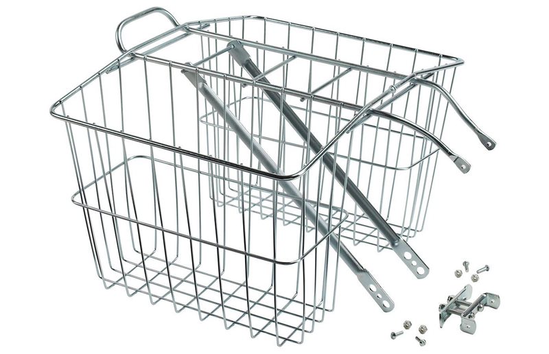 Wald Sykkelkurv Pakkeholder 520 Rear Carrier Basket Silver