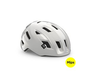 MET Cykelhjälm E-Mob Mips White/Glossy