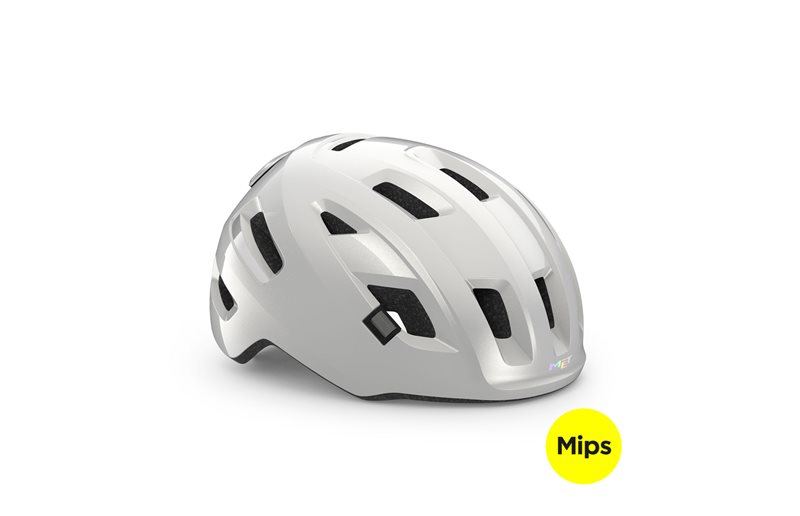 MET  Sykkelhjelm E-Mob Mips White/Glossy