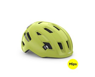 MET  Sykkelhjelm E-Mob Mips Lime/Glossy