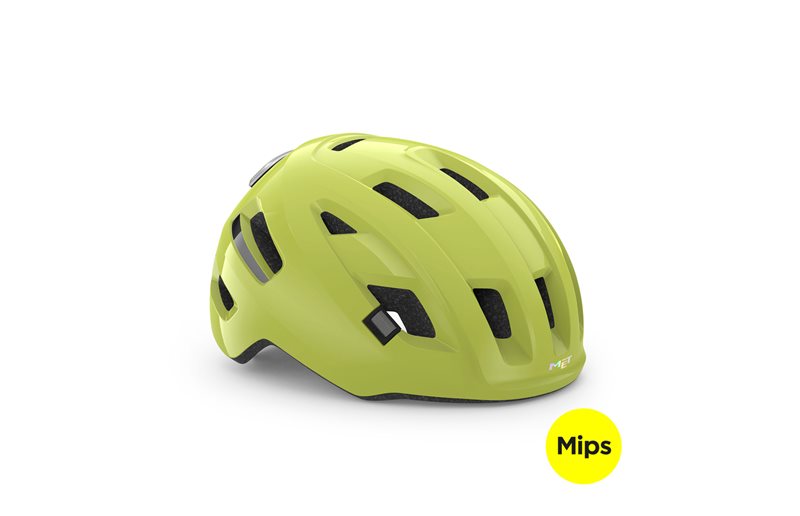 MET Cykelhjelm E-Mob Mips Lime/Glossy
