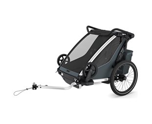 Thule Pyöräkärry Chariot Cross 2 Double (kahdelle lapselle) Gen 3 Dark Slate