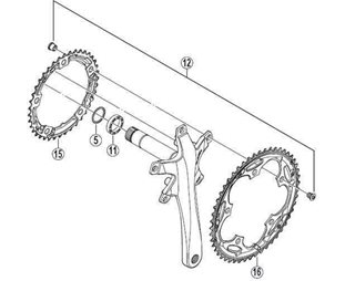 Drev Shimano Sora FC-3403 130 bcd 3 x 9 gear 39T