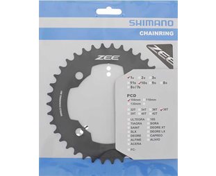 Drev Shimano ZEE FC-M640 104 bcd 10 gear 38T sort