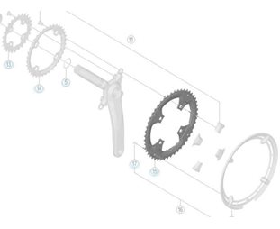 Drev Shimano FC-T8000 Al til kædeskærm 104 bcd 3 x 10 gear 48T sort