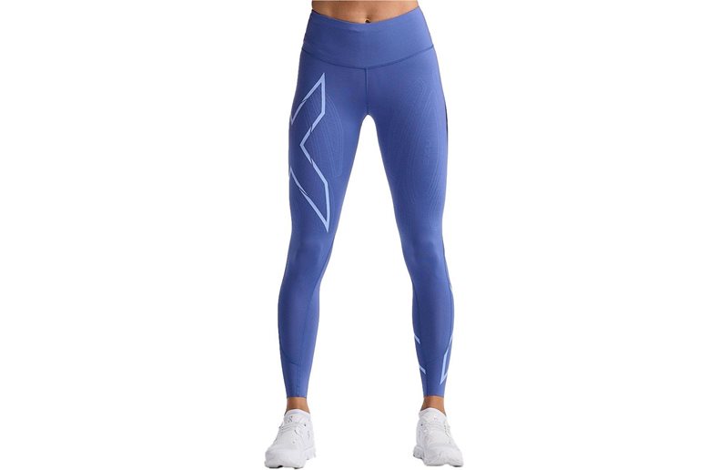 2XU Juoksuhousut Light Speed Mid-Rise Compression Tights Naisten Marlin/Hydrangea Reflective