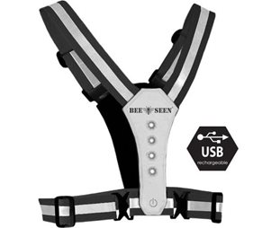 Bee Safe Løpevest Led Harness USB Unisex Silver